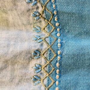 KARAVAN teal With Green Sleeveless Dress 100% Linen Women's Size Small